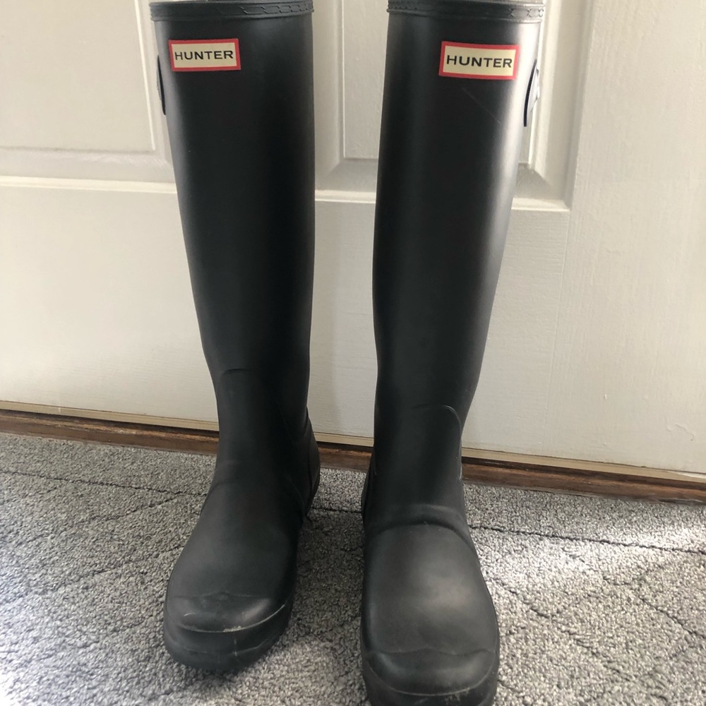 Hunter Tall Black Rain Boot 8